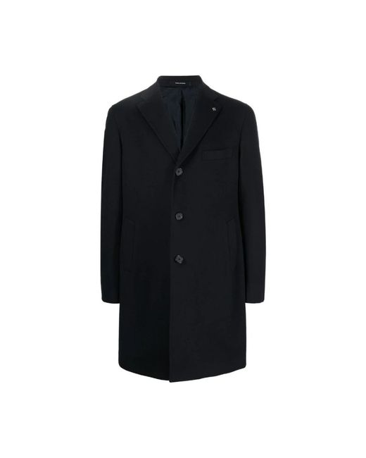 Tagliatore Black Single-Breasted Coats for men