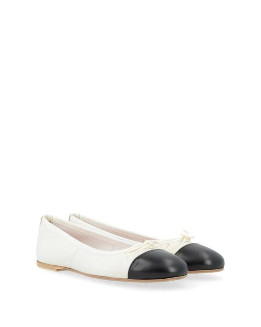 Via Roma 15 White Ballerina Shoes