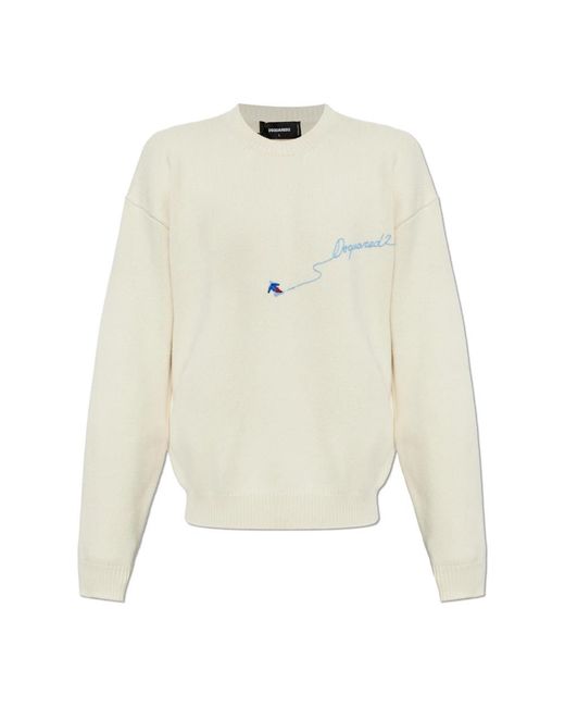 DSquared² Pullover Mit Gesticktem Logo in White für Herren
