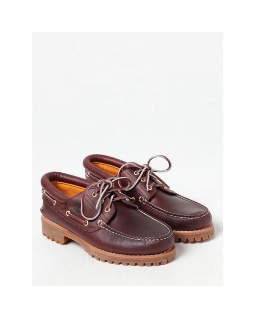 Timberland Braune Leder Brogue Bootsschuhe in Red für Herren