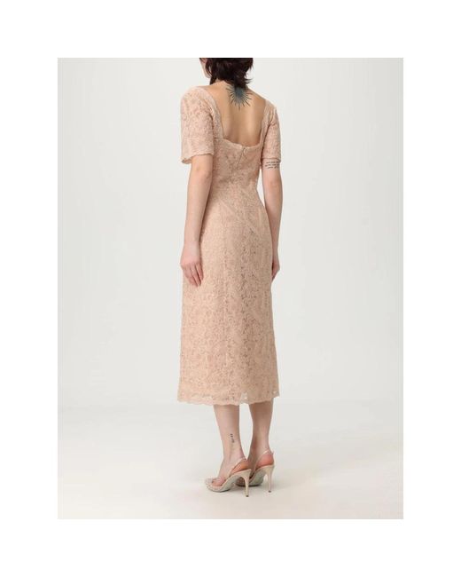 Midi Dresses Ermanno Scervino de color Natural
