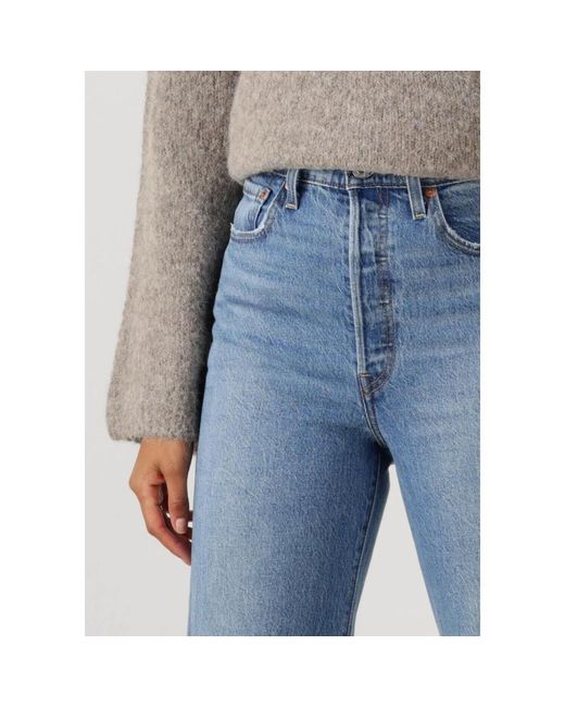 Levi's Jeans ,Blauw ,Katoen Ribcage Full Length Jeans in het Blue