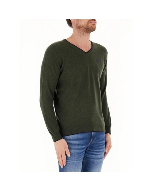 North Sails Green V-Neck Knitwear for men