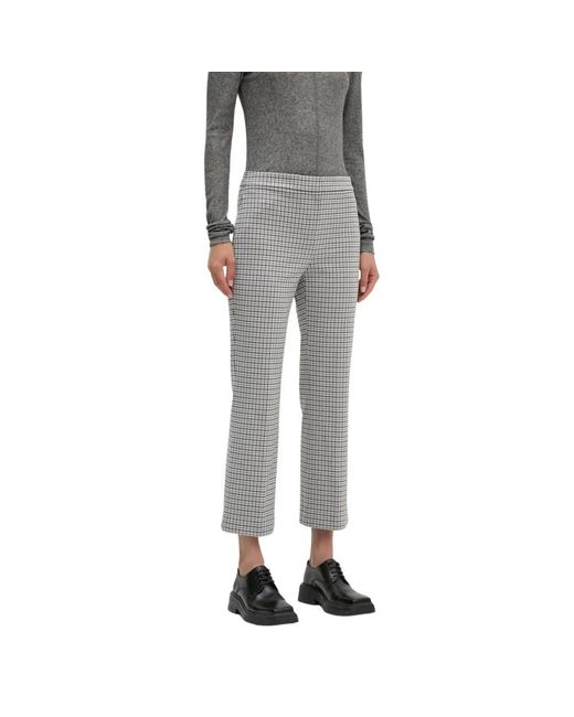 Theory Houndstooth Rechte Broek in het Gray