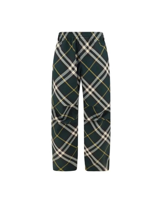 Burberry Green Straight Trousers for men