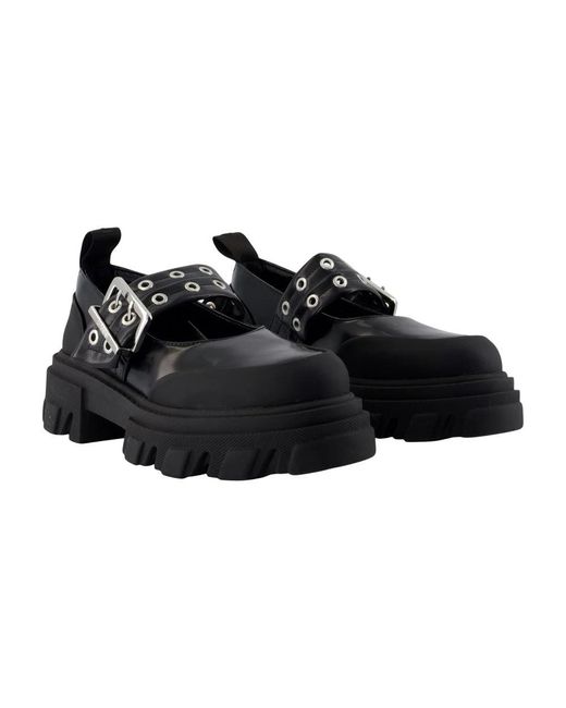 Ganni Black Cleated Ballets
