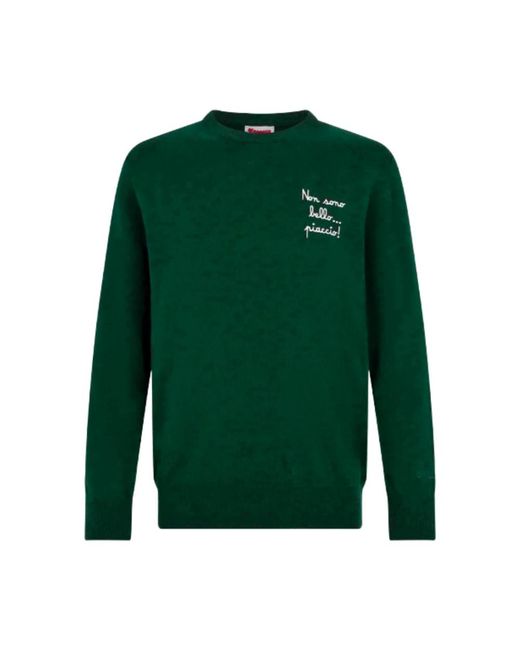 Mc2 Saint Barth Green Round-Neck Knitwear for men