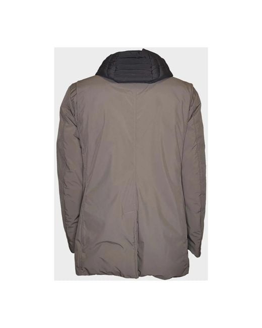 Moorer Waterproof Down Coat With Removable Quilted Bib in het Gray voor heren