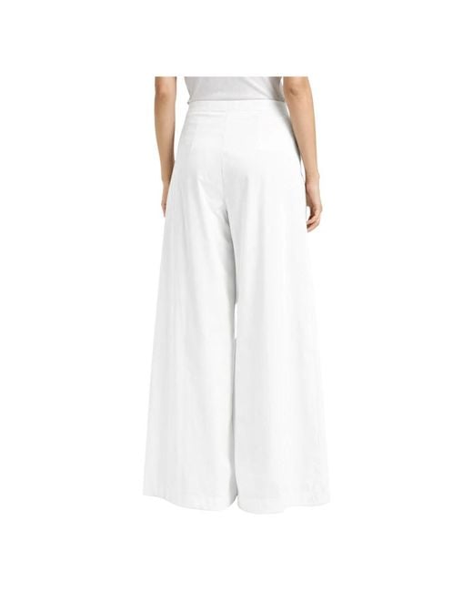 Liviana Conti White Wide Trousers