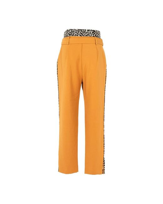 Manila Grace Orange Hose mit animal-print-gürtel ila grace