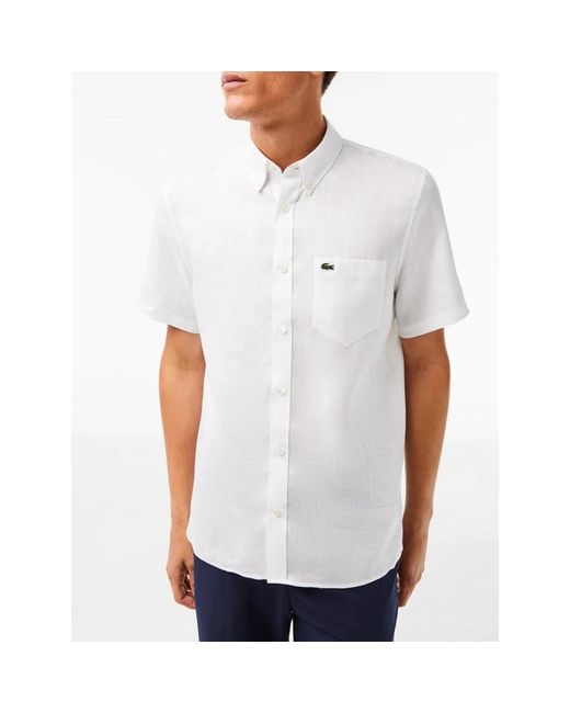 Lacoste White Short Sleeve Shirts for men