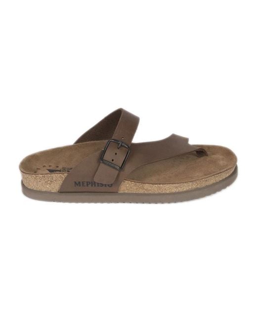 Mephisto Brown Flip Flops for men