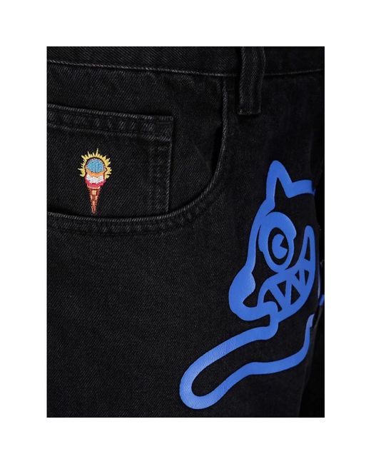 ICECREAM Black Straight Jeans for men