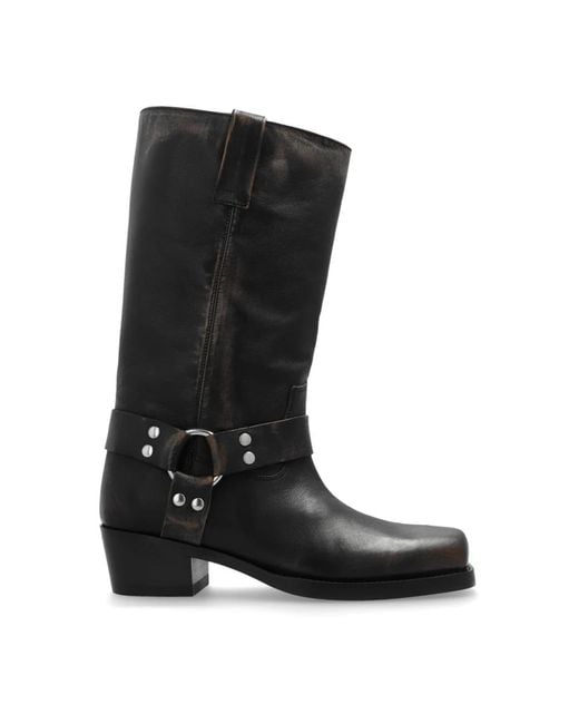 Paris Texas Black Lace-Up Boots