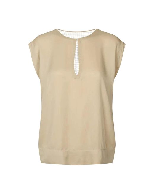 Rabens Saloner Overhemden ,Elegante Rosalyn Blouse Met Kant Detail in het Natural