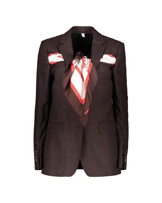 Burberry Black Strukturierter blazer mit kontrastdetails