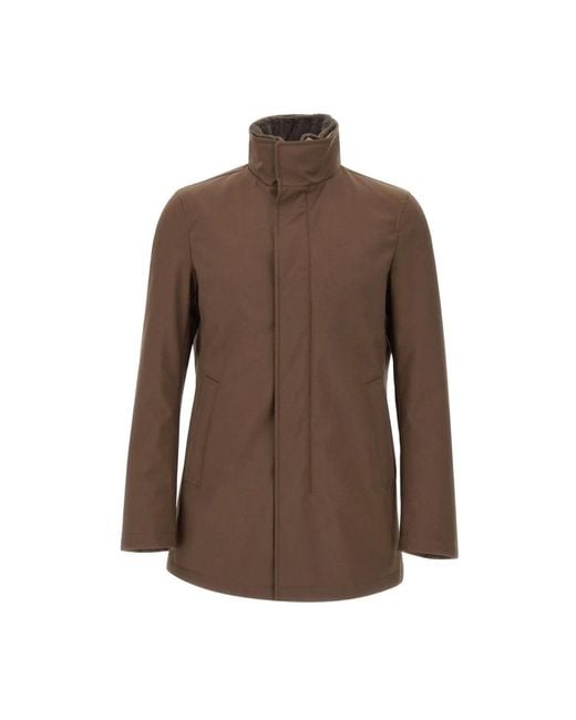 Herno Brown Single-Breasted Coats for men