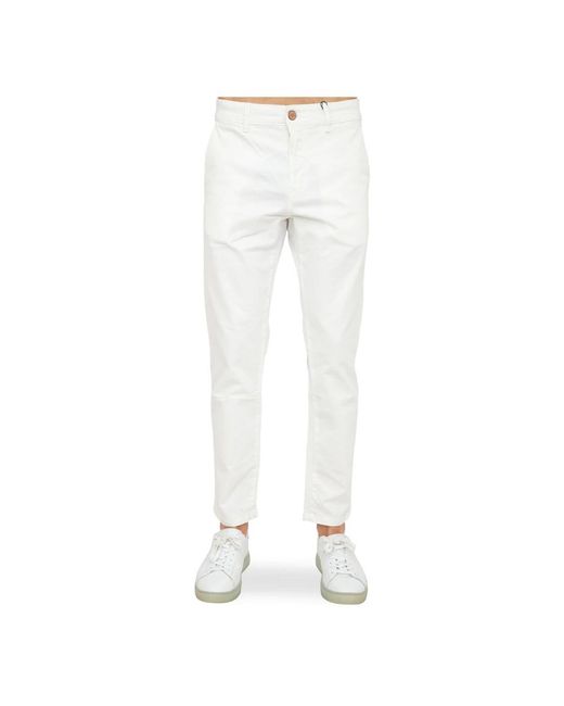 Jeckerson White Slim-Fit Trousers for men