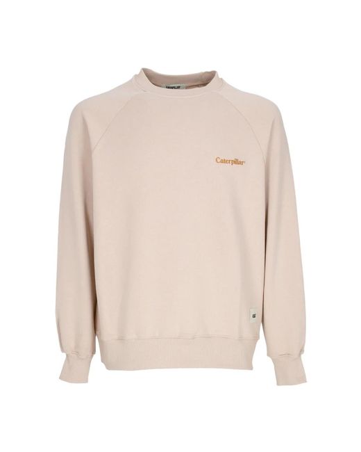 Caterpillar Hoodies & Sweatvesten ,Katoen Lichtgewicht Raglan Crewneck Sweatshirt Ivoor Room in het Natural voor heren