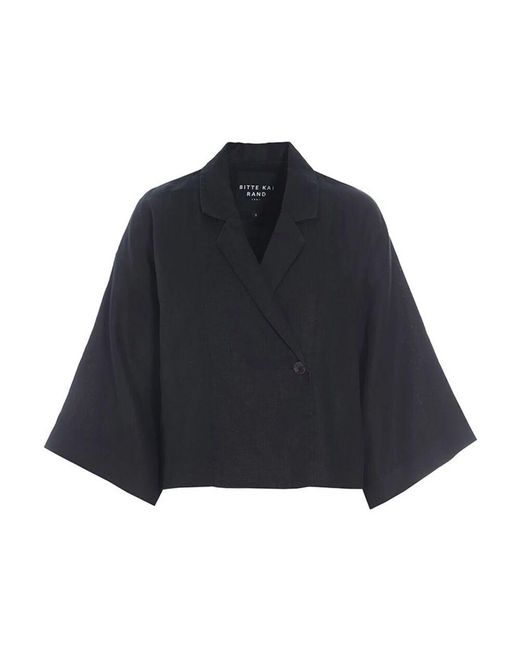 Bitte Kai Rand Blue Schwarze leinenjacke lazy linen stil