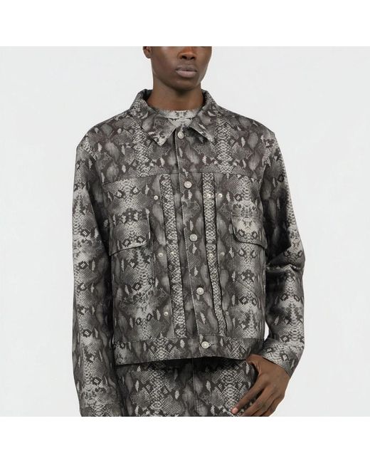 Roberto Cavalli Gray Denim Jackets for men