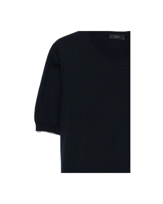 Fay Black Round-Neck Knitwear for men