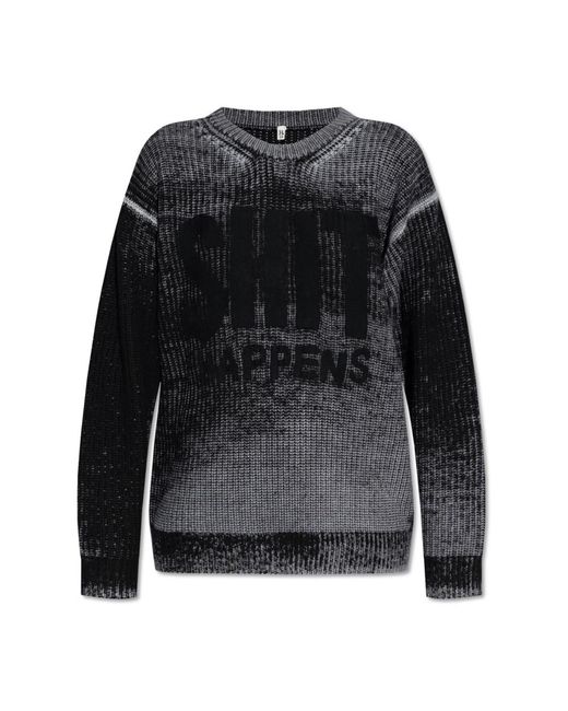 R13 Black Happens boyfriend pullover