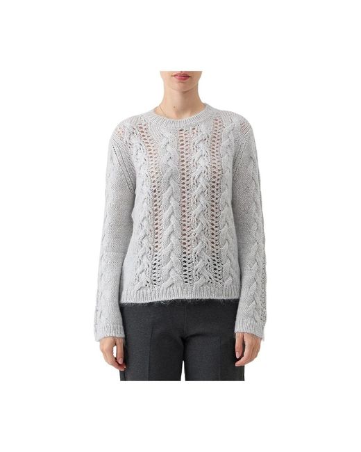 Round-Neck Knitwear di Le Tricot Perugia in Gray
