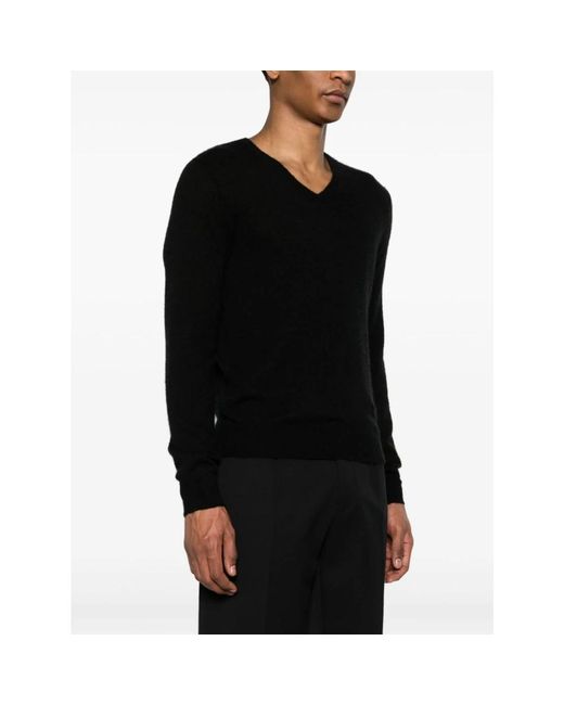 Saint Laurent Black V-Neck Knitwear for men