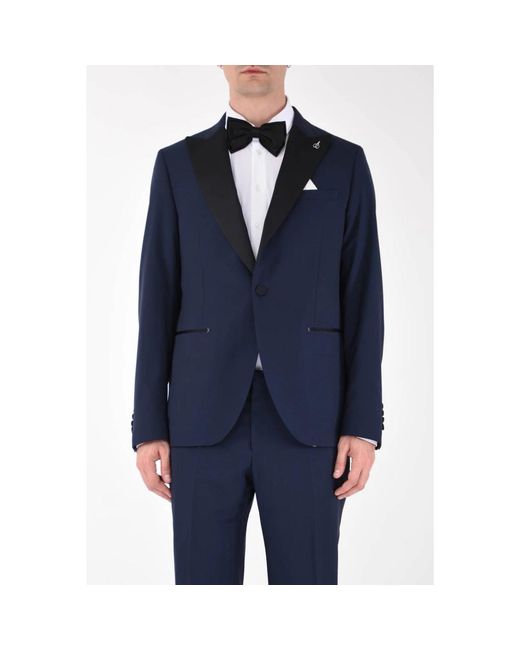 Paoloni Kostuums ,Blauw ,Wol Single Breasted Suits in het Blue voor heren