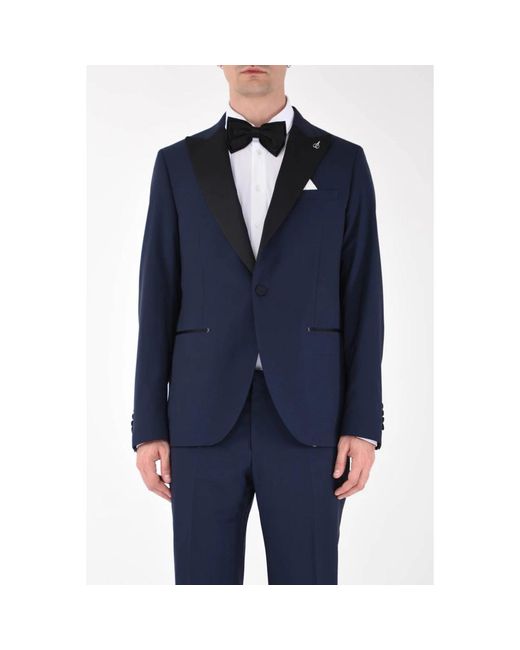 Paoloni Blue Single Breasted Suits for men