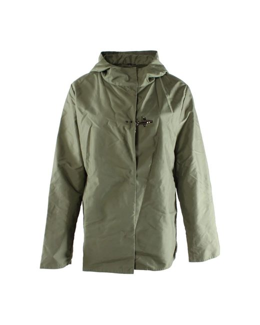 Fay Green Leichte Jacke Mit Druckknopfverschluss
