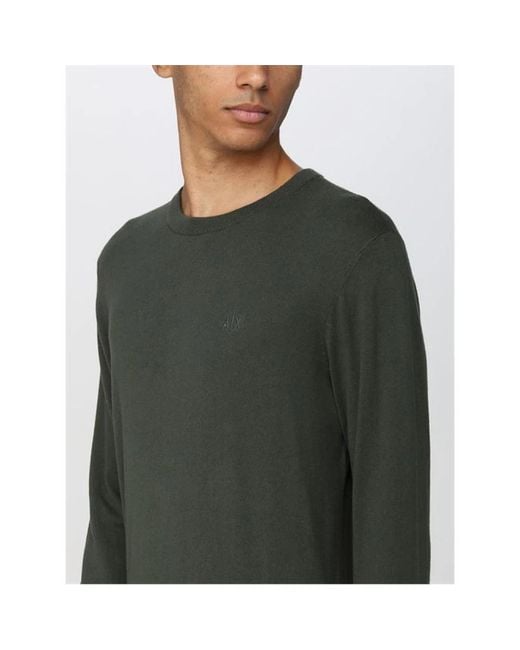 ARMANI EXCHANGE Green Round-Neck Knitwear for men