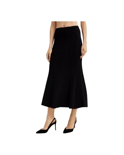 Midi Skirts Self-Portrait de color Black