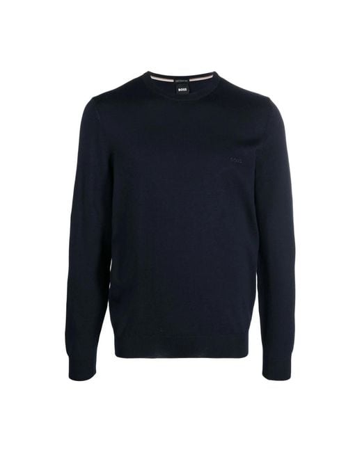 HUGO Blue Round-Neck Knitwear for men