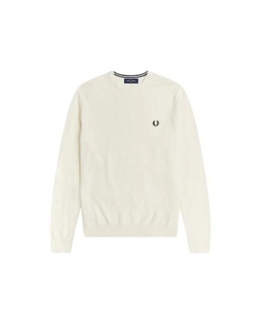 Fred Perry White Round-Neck Knitwear for men