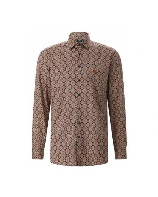 Etro Brown Casual Shirts for men