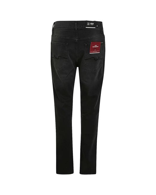 7 For All Mankind Black Slim-Fit Jeans for men