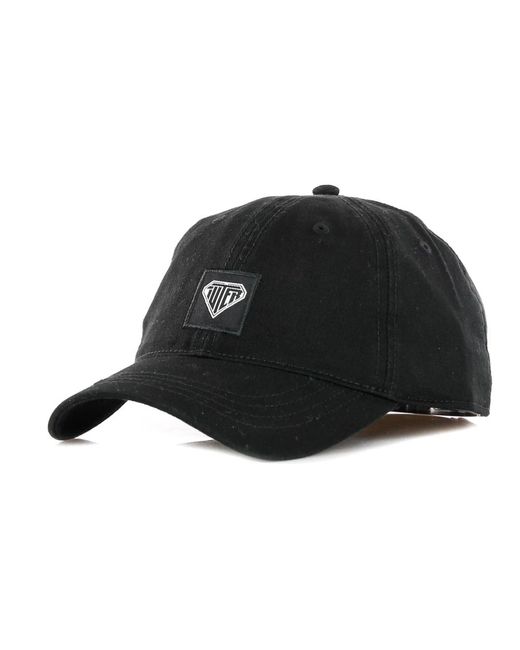 Iuter Accessoires ,Zwart ,Katoen Zwarte Gebogen Klep Pet Met Logo in het Black voor heren