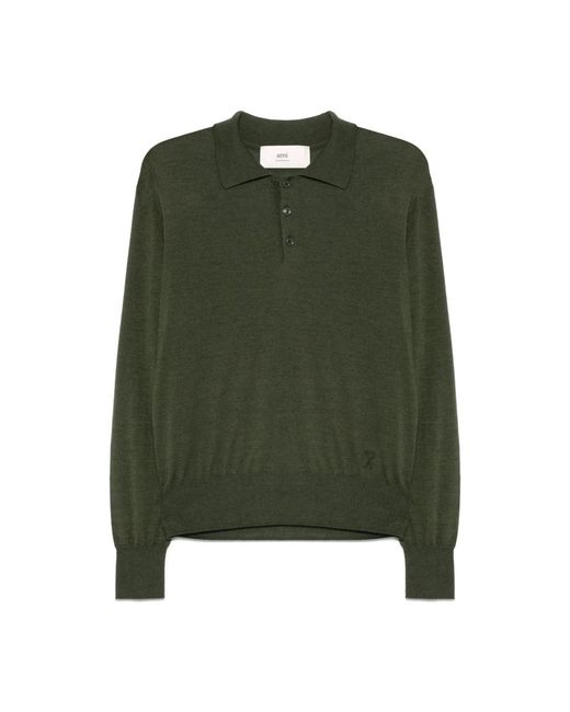 AMI Green Polo Shirts for men