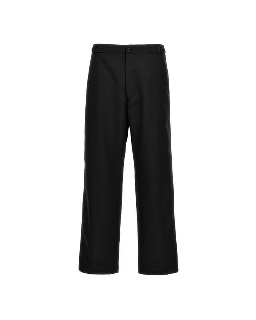 Cellar Door Black Straight Trousers for men