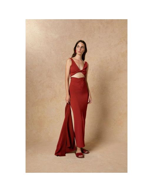 Cortana Red Maxi Skirts