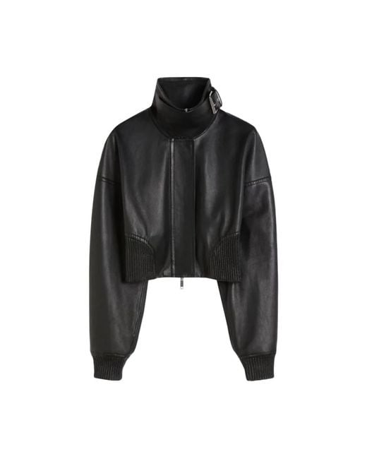 Sportmax Black Leather Jackets