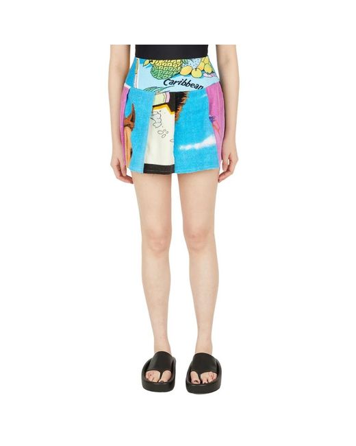 Rave Review Patchwork Mini Rok in het Blue