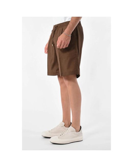 BRIGLIA Fresco wool bermuda shorts in Brown für Herren