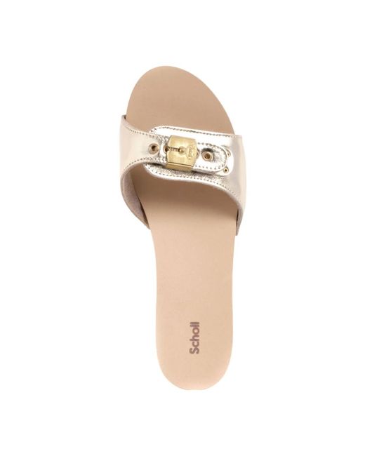Scholl Pink Goldene sandalen für stilvollen sommer-look