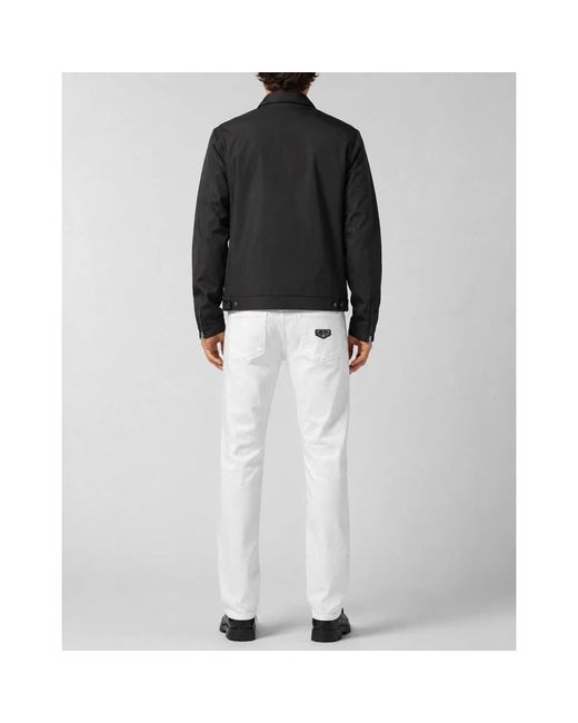Philipp Plein Jeans ,Wit ,Katoen Slim Fit Basic Jeans in het White voor heren