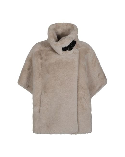 Pinko Gray Faux Fur & Shearling Jackets