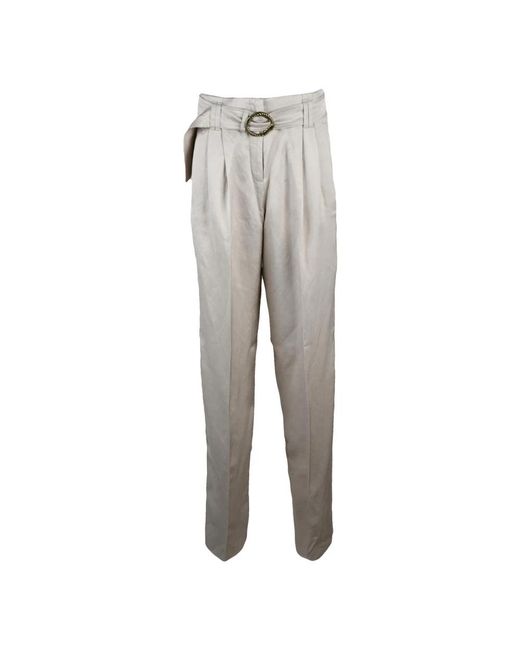 Marella Gray Straight Trousers