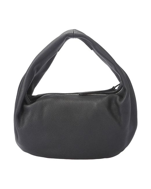 Khaite Black Tote tasche aus strukturiertem leder mit reißverschluss